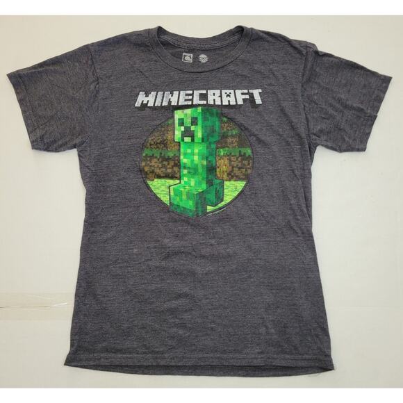 Official Minecraft Mojang Jinx Green Creeper Gray T-Shirt Size S - Picture 1 of 4